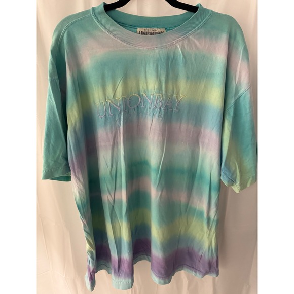 Unionbay Mens Large Tie Dye T-Shirt Short Sleeve Embroidered Logo Casual - Picture 1 of 9